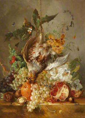 Still Life with Dead Bird, Fruit and Flowers