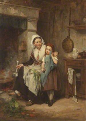 Mother and Daughter in Domestic Interior