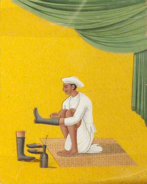 Indian Servant with Boots