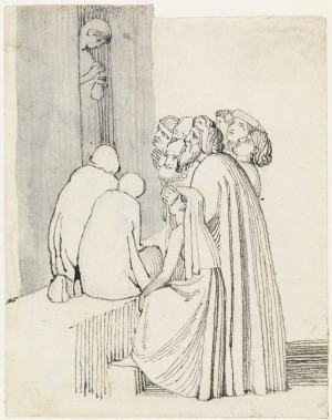A Beggar Family Round a Door