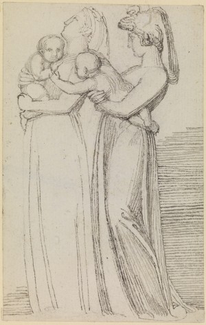 Two Women, Each Carrying a Child