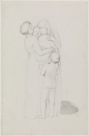 Two Women Hold between Them Two Babies