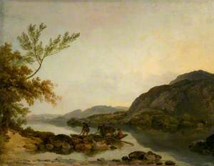 A River Scene with a Ferry