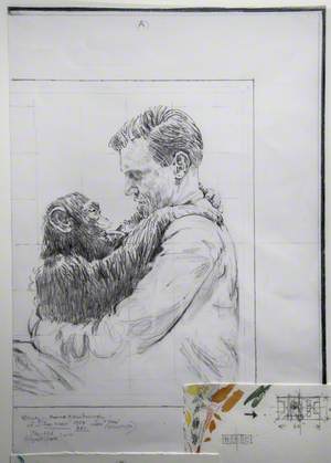 Study – David Attenborough with ‘Jane’ (Chimpanzee), First 'Zoo Quest' (1954)