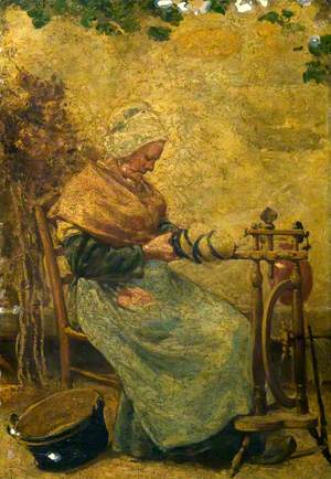 Woman at a Spinning Wheel
