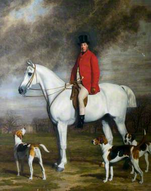 Lord Kesteven on a Horse, with Hounds