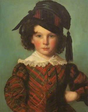 Portrait of a Young Boy Dressed in Tartan