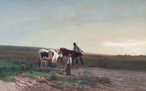 Evening Scene with a Plough