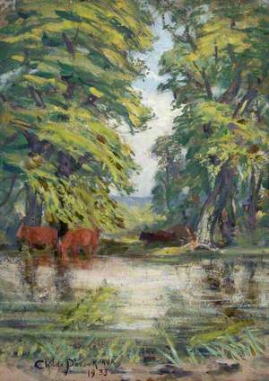 Cattle by a Pond