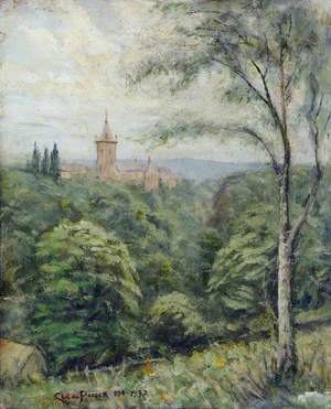 View of St Josephs, Mill Hill from Highwood Hill