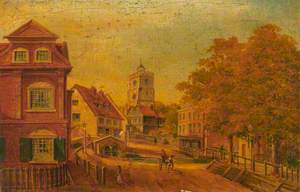 View of Church Street, Hackney, Looking North from Houses to the South of Hackney Brook, 1725
