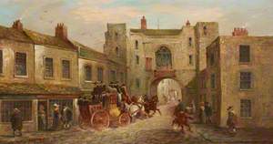 St John's Gate from the North with a Coach and Horses