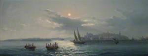View of the Grand Harbour, Moonlight