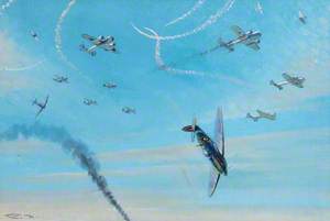 Spitfires Breaking Dornier Bomber Formation