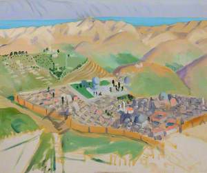 Sketch for 'Jerusalem Looking towards the Dead Sea from 3,000 Feet'