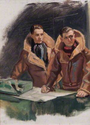 Flying Officer Badcock and Flight Lieutenant Anderson (Study for 'The Briefing')