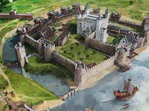 Artist's Impression of the Tower of London Site, 1240