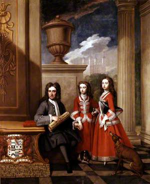 Thomas Coningsby, Earl Coningsby, and His Two Daughters, with the Tower of London in the Background