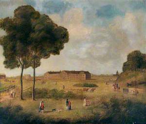 A View of The London Hospital in an Open Landscape