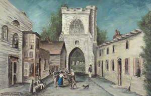 The Curfew Tower and Old Vicarage, Barking, 1840