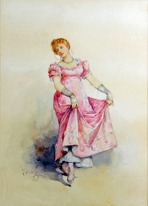 Dancing Lady in Pink Dress