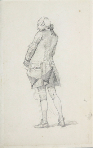 Male Figure in Eighteenth Dress from behind