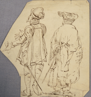 Two Medieval Male Figures from Behind