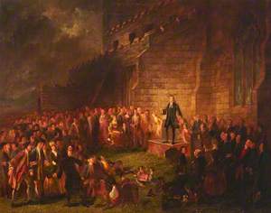 John Wesley Preaching from His Father's Tomb