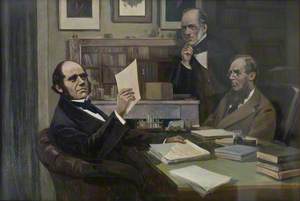 Charles Darwin (1809–1882), with Sir Charles Lyell (1797–1875), and Joseph Dalton Hooker (1817–1911)