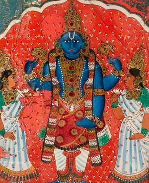 Vishnu with Two Female Deities