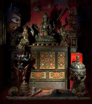 Avalokiteśvara, Bodhisattva of Compassion Seated on Lotus Pedestal