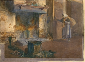 Interior with Large Fireplace