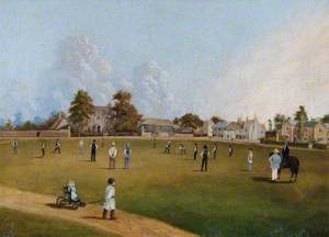 Cricket on Mitcham Green, Surrey