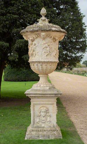 Great Urn by Pearce with Stone Pedestal
