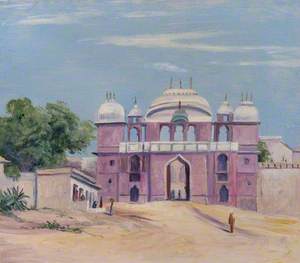 Gate of Rajah's Palace, Benares, India