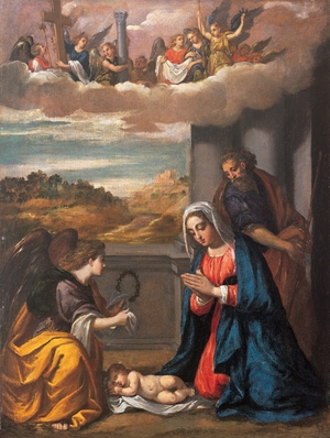 The Holy Family with Angels Holding the Instruments of the Passion