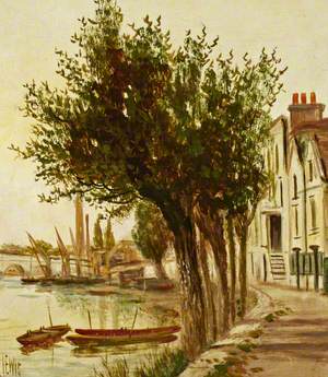 Strand-on-the-Green, Looking at the Second Kew Bridge