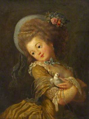 Portrait of a Young Girl Holding a Dove