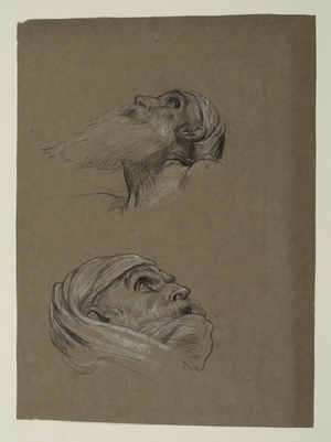 Study for 'And the sea gave up the dead which were in it': Male Heads