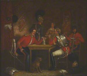 Interior of Guard Room, with Soldiers of the Life Guards and Royal Horse Guards