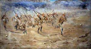 Return of the Fore and Aft, Gloucestershire Regiment Advancing to the Attack, India North West Frontier, c.1897