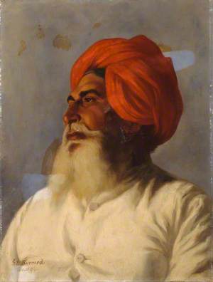 Ganda Singh, a Sikh Chaprasi (messenger) of Colonel Wilmer’s Topographical No. 14 Survey Party