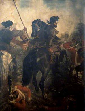 Captain (later General Sir) Dighton MacNaghten Probyn (1833–1924), 2nd Punjab Cavalry, at the Battle of Agra (one of the incidents for which he won the Victoria Cross), Indian Mutiny, 10 October 1857