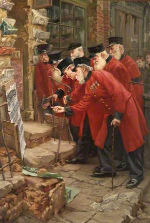 Reading the Chelsea News ('My Son's Regiment')