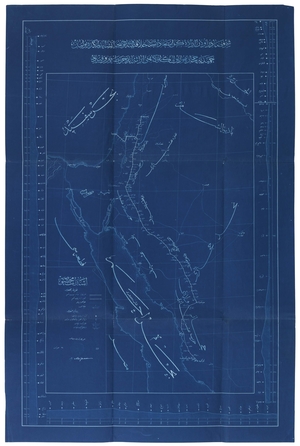 Blueprint Map of the Hijaz Railway Line between Damascus and Medina