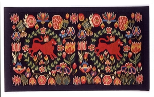 Carriage Cushion Cover (Two Lions in Floral Roundels)