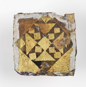 Square Tile of Gold Glass