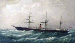 Cunard Steamer Passing a Lighthouse