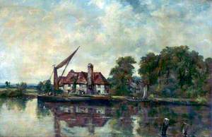 River Scene with a Cottage