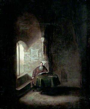 Old Scholar in a Vaulted Chamber